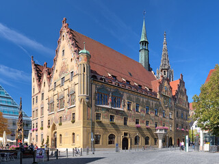 Ulm Town Hall, built in 1370, Germany - 390600999