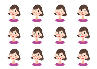 丸アイコン_20代30代女性　（主線なしフラット）