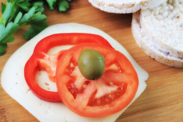 Healthy sandwich with no meat.