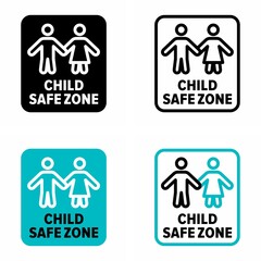 "Child safe zone" protected area for minors, information sign