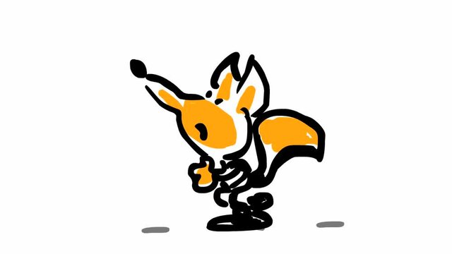 Funny running fox (seamless loop animation)