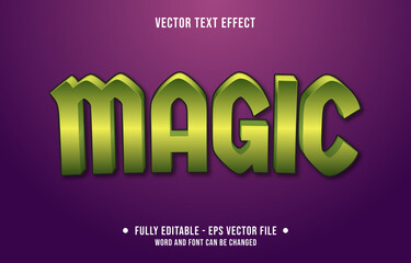 Editable text effect - magic green and yellow color modern gradient style