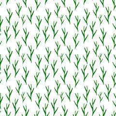 seamless pattern design on white background green grass stems