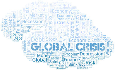 Fototapeta premium Global Crisis word cloud create with text only.
