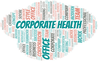 Fototapeta premium Corporate Health vector word cloud, made with text only.