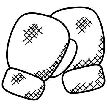 
Stuffed gloves used by fighters in fighting games such as boxing. 
