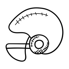 
A helmet with protective rods  used to play during cricket.
