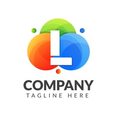 Letter  L logo with colorful background, letter combination logo design for creative industry, web, business and company. Vector illustrations