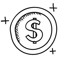 
Twinkling coin of dollar depicting concept of gold dollar coin. 
