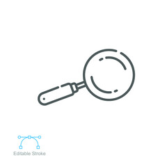 Frying pan icon. Fry or roast food cooked symbol. kitchenware. Stainless utensil of kitchen equipment. line, outline pictogram. Editable stroke. vector illustration Design on white background EPS 10