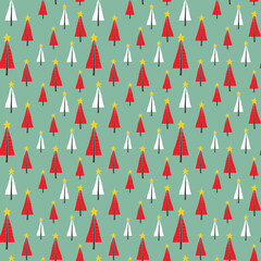 Pine tree seamless pattern. New Year and Christmas background, vector Illustration