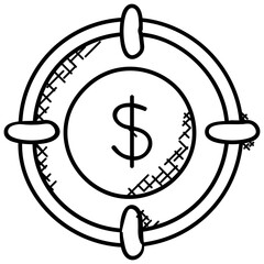 
Dollar sign under safety shield depicting currency protection. 
