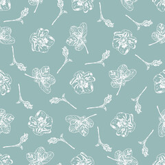 Summer Flowers Vector Seamless Pattern. Hand drawn Sketch Buttercups. Wildflowers Floral Background