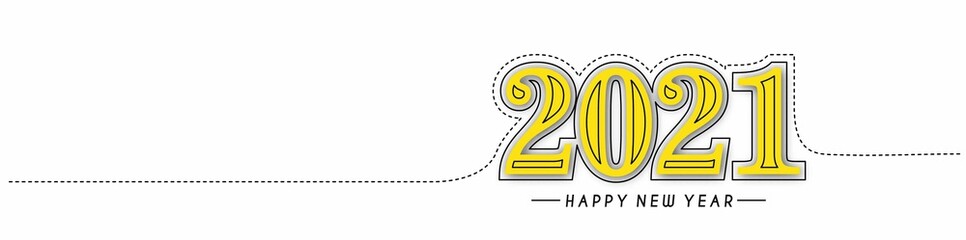 Naklejka premium Happy New Year 2021 Text Typography Design Patter, Vector illustration.