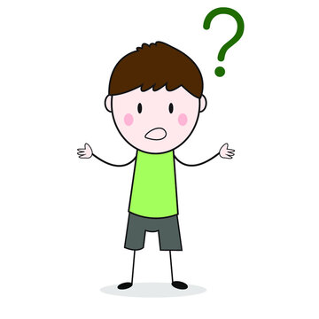 recommend clip art: Doodle Stick Figure confused green Cartoon Vector.