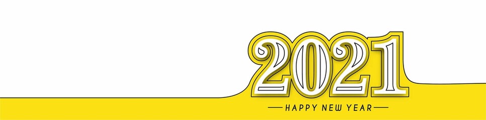 Happy New Year 2021 Text Typography Design Patter, Vector illustration.