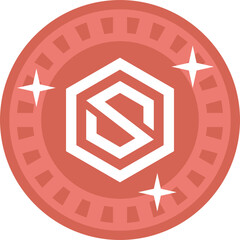 
Next generation, decentralized ecosystem, IOS token solid icon 
