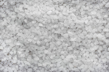 Coarse white salt close up