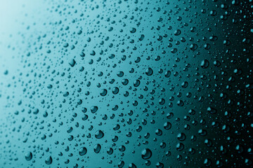 Water droplets on a metal surface.