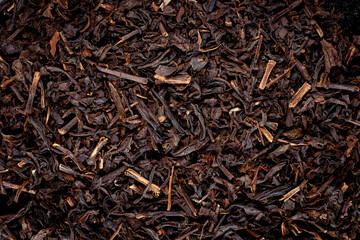 Black large leaf tea close-up