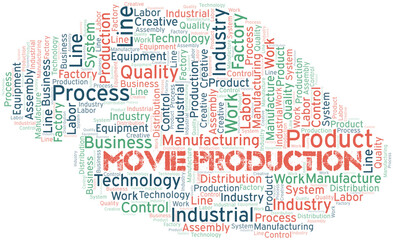 Fototapeta na wymiar Movie Production word cloud create with text only.