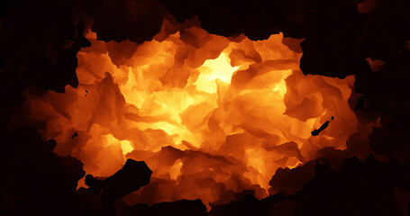 Abstract Fire And Flame Concept. 3D Illustration Render. High Quality CG Render.