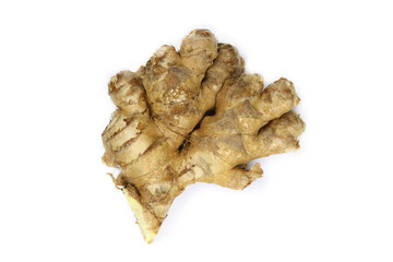 Root ginger isolated on a white background.