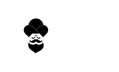 baba icon logo with  traditional hat