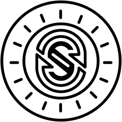 
An alphabet S symbolizing coin, startcoin digital currency 
