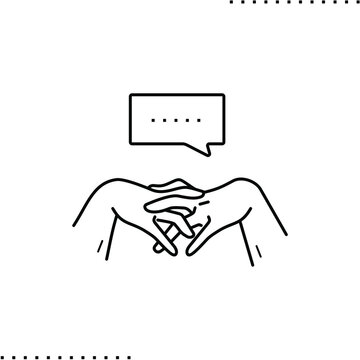 recommend clip art: female hands and speech bubble, flirting vector icon in outlines