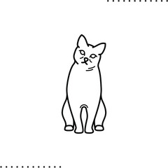Bengal cat breed, vector icon in outlines