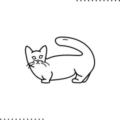 Munchkin cat, kitten breed vector icon in outlines