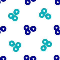 Blue Cell division process icon isolated seamless pattern on white background. Vector.