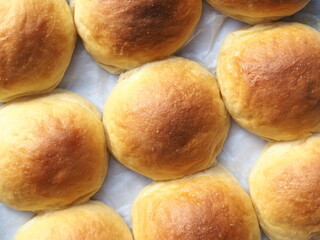 Top view bread rolls
