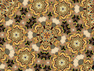 Trippy and creative wide illustration of colorful kaleidoscope patterns - perfect for wallpaper