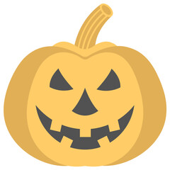 
A scary delineated pumpkin presenting the idea of halloween
