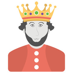 
African american president’s avatar wearing royal crown is king’s day icon
