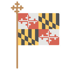 
Arms of calvert and crossland families enriched maryland flag icon depicting maryland family-friendly event celebration
 - obrazy, fototapety, plakaty