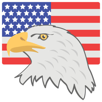 
Bald eagle with american flag, symbolising american eagle day
