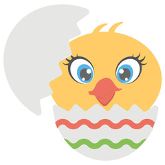 
A chick coming out of egg is showing easter monday celebrations
