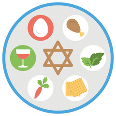 
Some ancient signs related to judaism in a circle, denoting passover celebration
