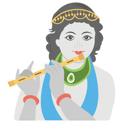 
Hindu god krishna avatar with flute are throwing light on the gokulashtami event 
