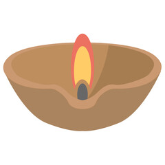 
Lightning diya or clay lamp is denoting diwali celebrations of india 
