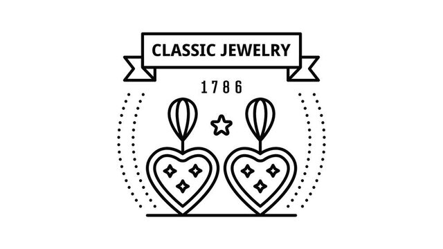 Jewellery icon animation. Motion set of best icons and then each objects is shown separately