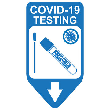 Healthcare infographic elements. Sign COVID-19 TESTING. Vector illustration.