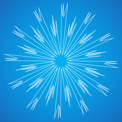 vector, isolated, background blue with white snowflake