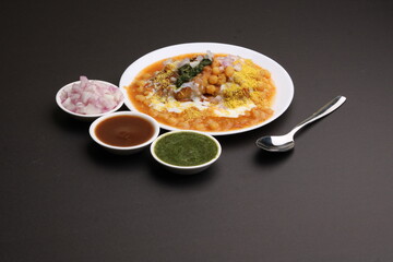 Ragda pattice -Aloo tikki or Potato Cutlet or Patties is a popular Indian street food made with boiled potatoes, spices and herbs served with tamrind chutney and peas curry.