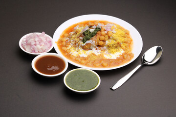 Ragda pattice -Aloo tikki or Potato Cutlet or Patties is a popular Indian street food made with boiled potatoes, spices and herbs served with tamrind chutney and peas curry.