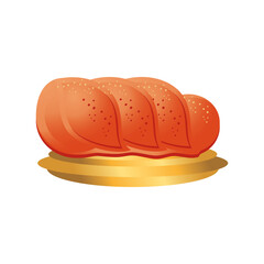 bread on saucer food breakfast flat icon