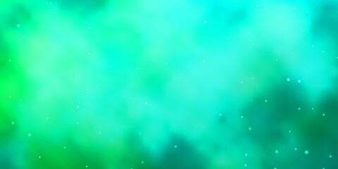 Light Green vector background with colorful stars.